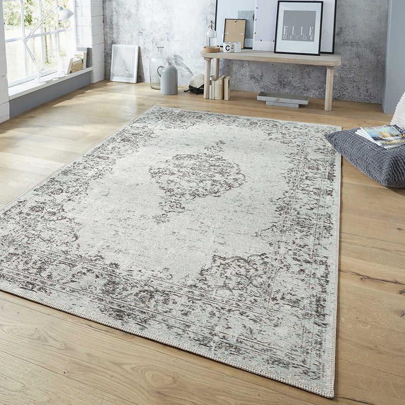Vintage floor rug - Pleasure Blue/Black Vertou