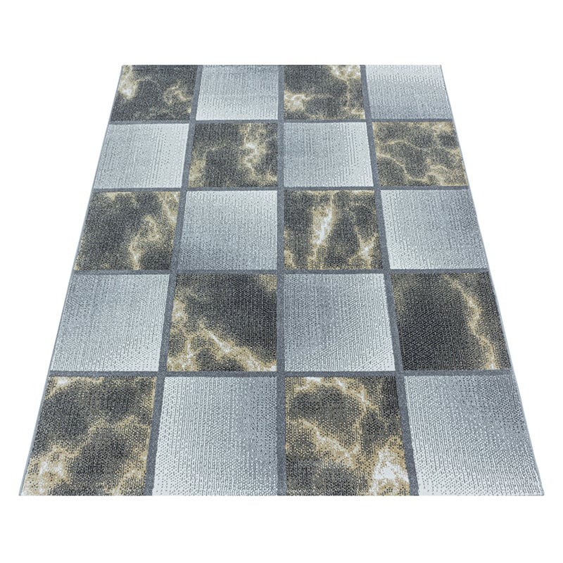 Modern floor rug - Optimism Box Yellow/Gray