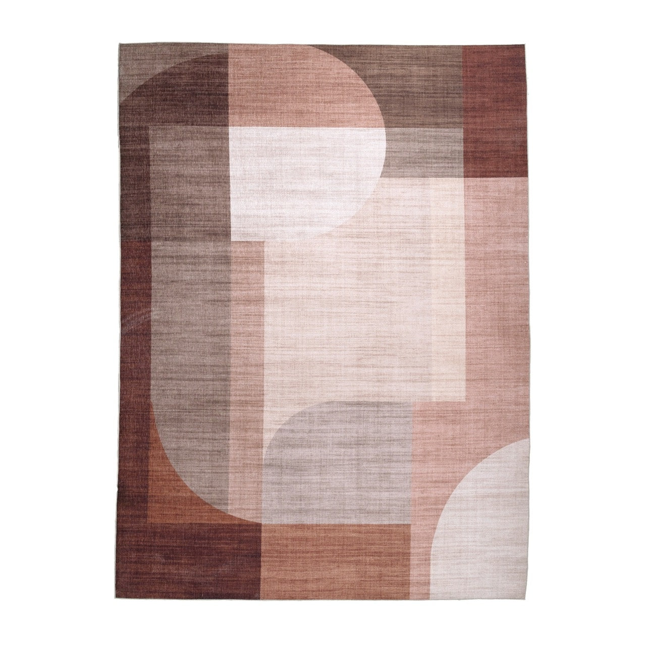 Abstract Outdoor Rug - Groovy Shapes Cream/Terra