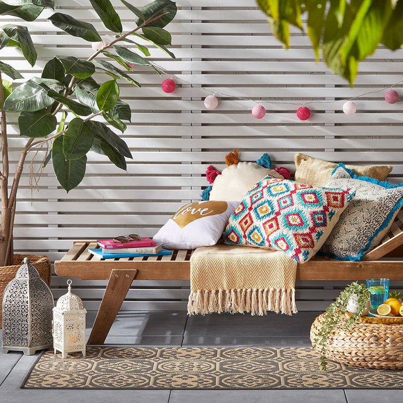 Retro balcony rug - Floreno Ostia Grey