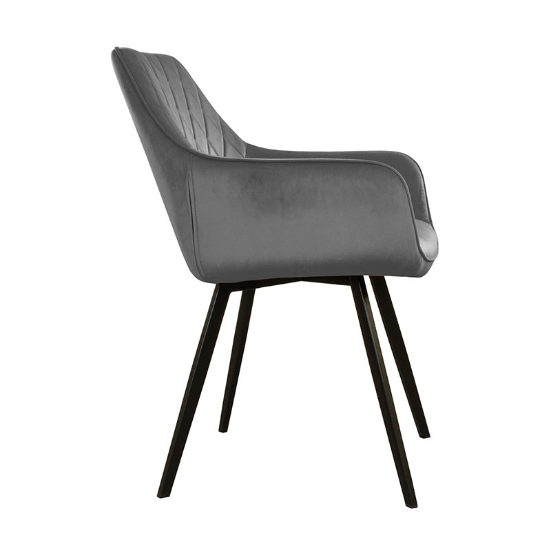 Velvet Dining Chair - Karl Dark Grey