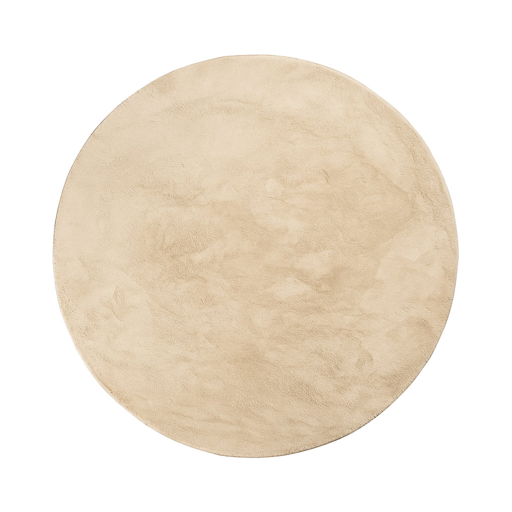 Round Low-Pile Rug – Cozy Beige
