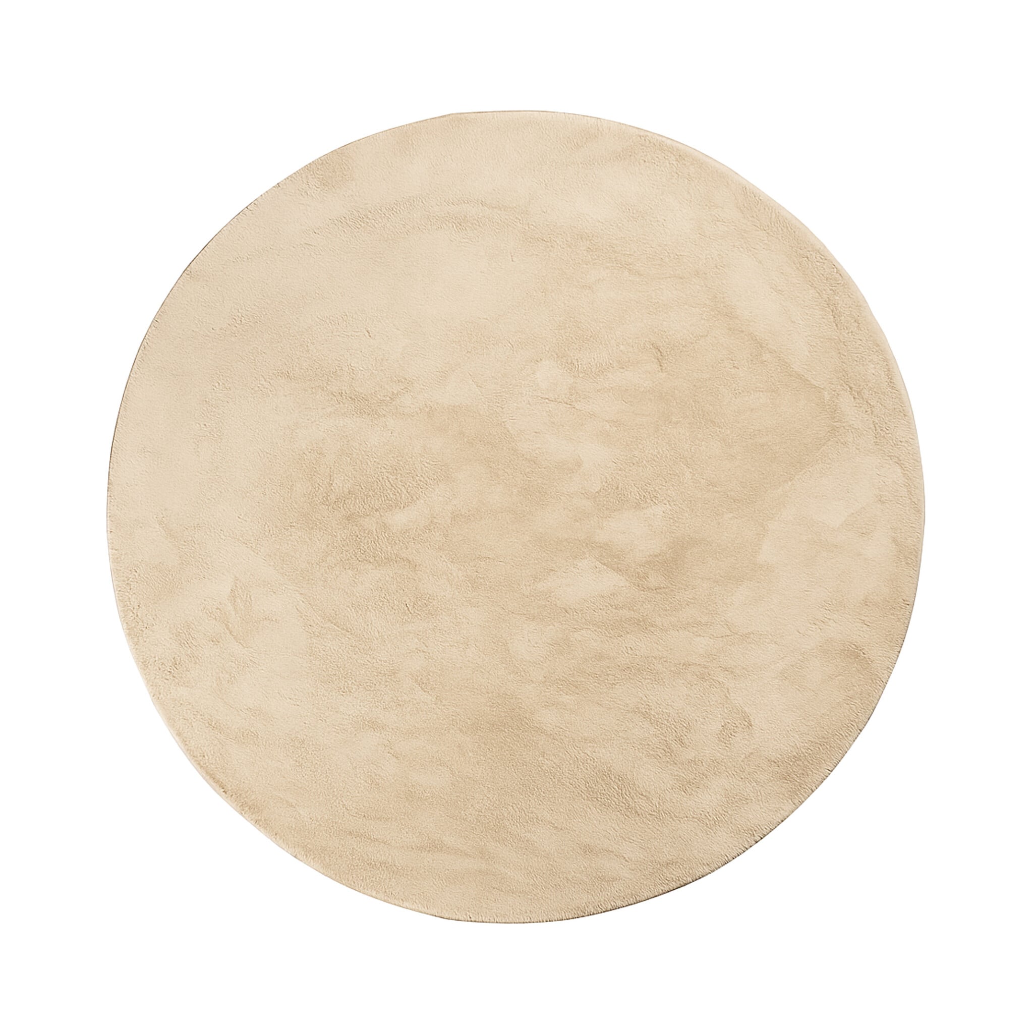 Round Low-Pile Rug – Cozy Beige