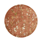Round washable rug - Misty Floral Terracotta