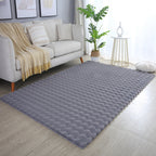 Soft high-pile floor rug - Ambrey 3D Dark Grey