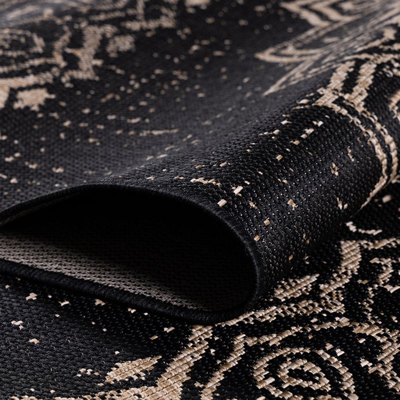 Vintage outdoor rug - Sunara Mandala Black