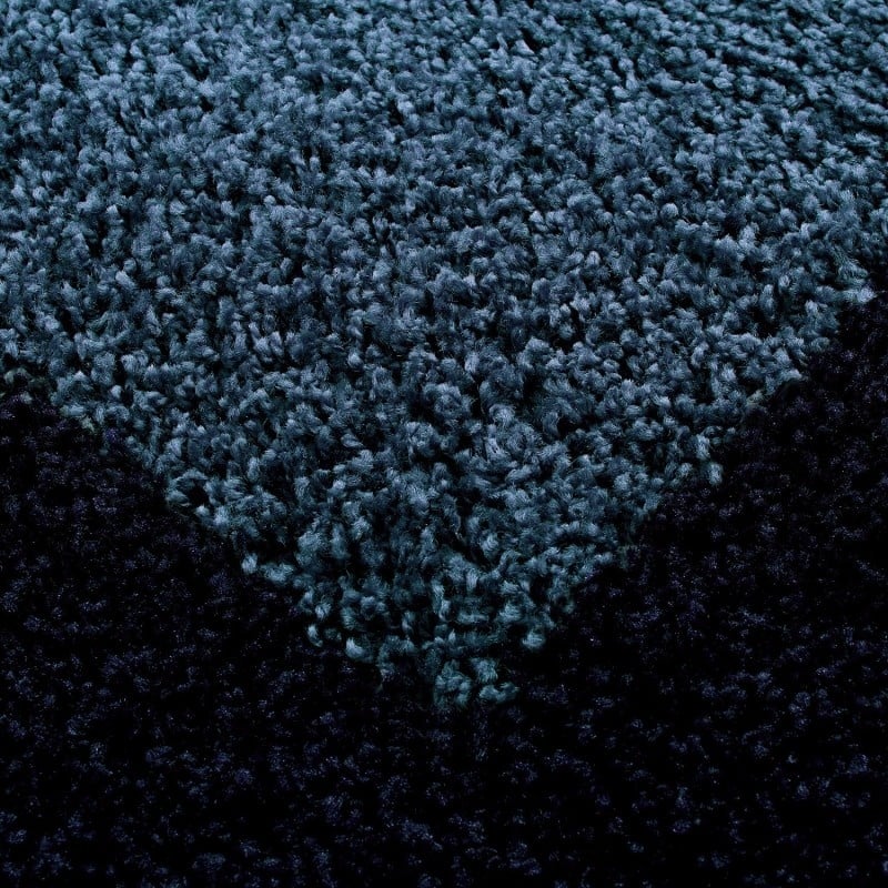 Round High-pile floor rug - Edge Blue