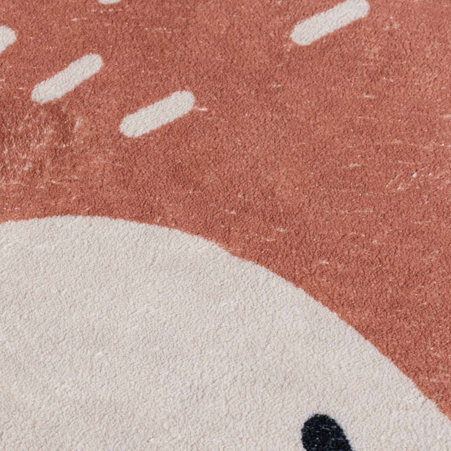Round Washable Kids Rug - Sammy Fox Orange