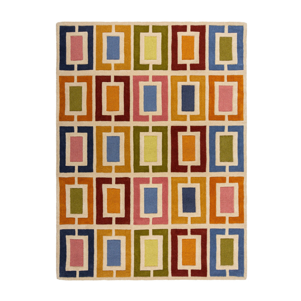 Retro Floor Rug - Ryano Blocks Multicolor