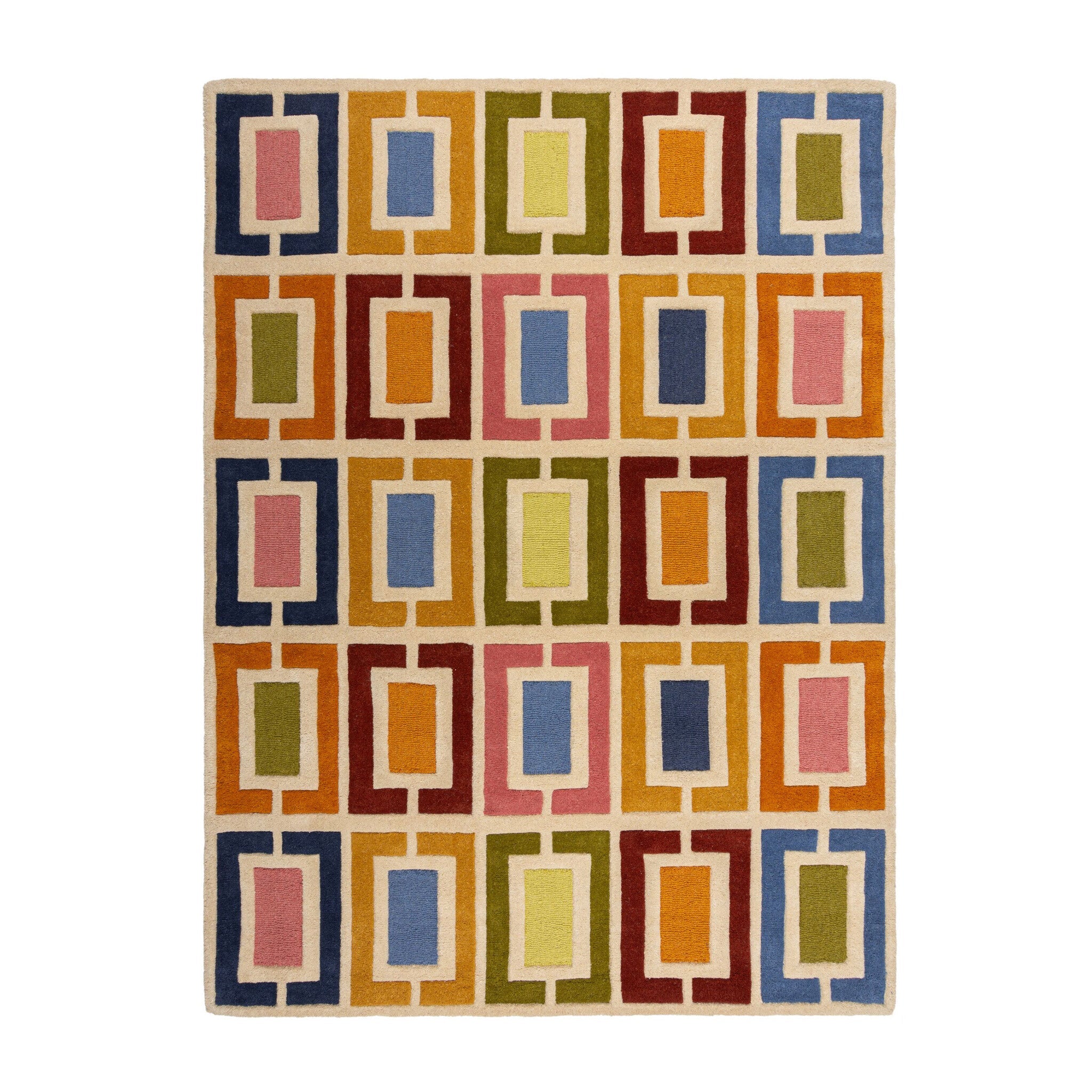 Retro Floor Rug - Ryano Blocks Multicolor