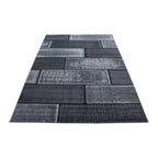 Modern floor rug - Plus Black 8007