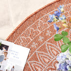 Round Outdoor Rug - Summer Azteca Terra