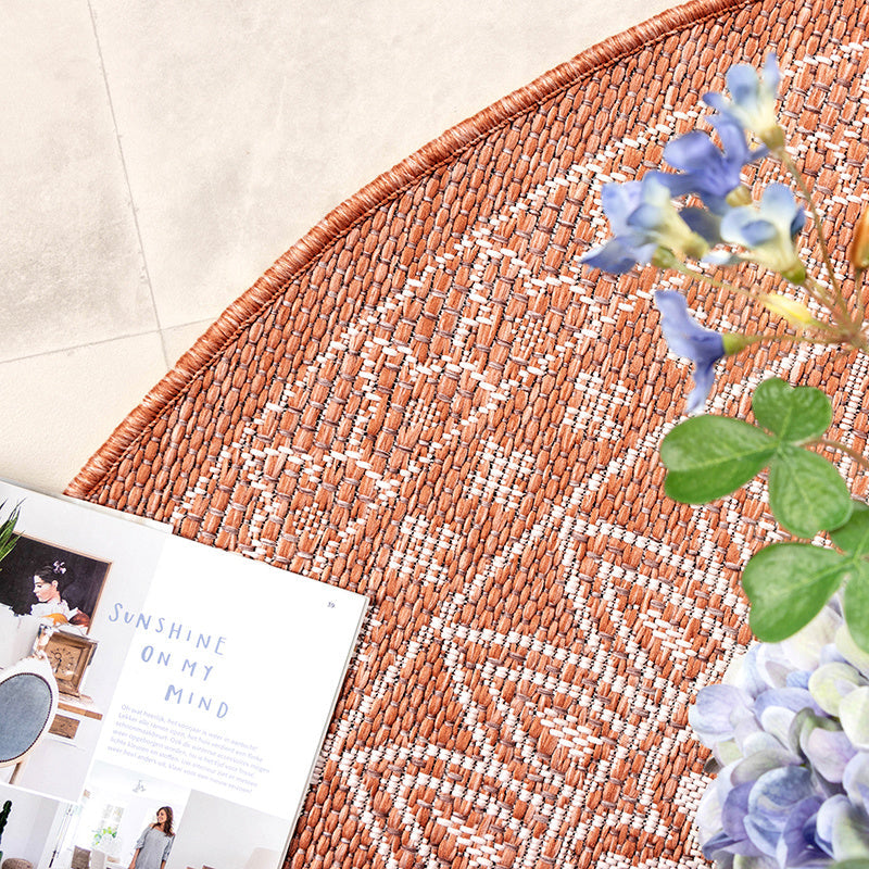 Round Outdoor Rug - Summer Azteca Terra