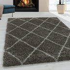Berber floor rug - Agadir Lines Taupe/Cream