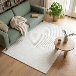 Scandinavian Rug - Charm Curves White