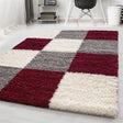 High-pile floor rug - Cube Red