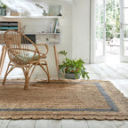 Jute floor rug - Grazo Natural/Grey
