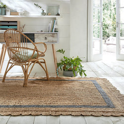 Jute floor rug - Grazo Natural/Grey