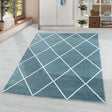 Low-pile floor rug - Smoothly Lines Blue/White
