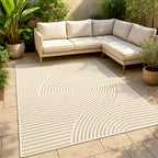 Modern Rug - Nori Curves White/Taupe