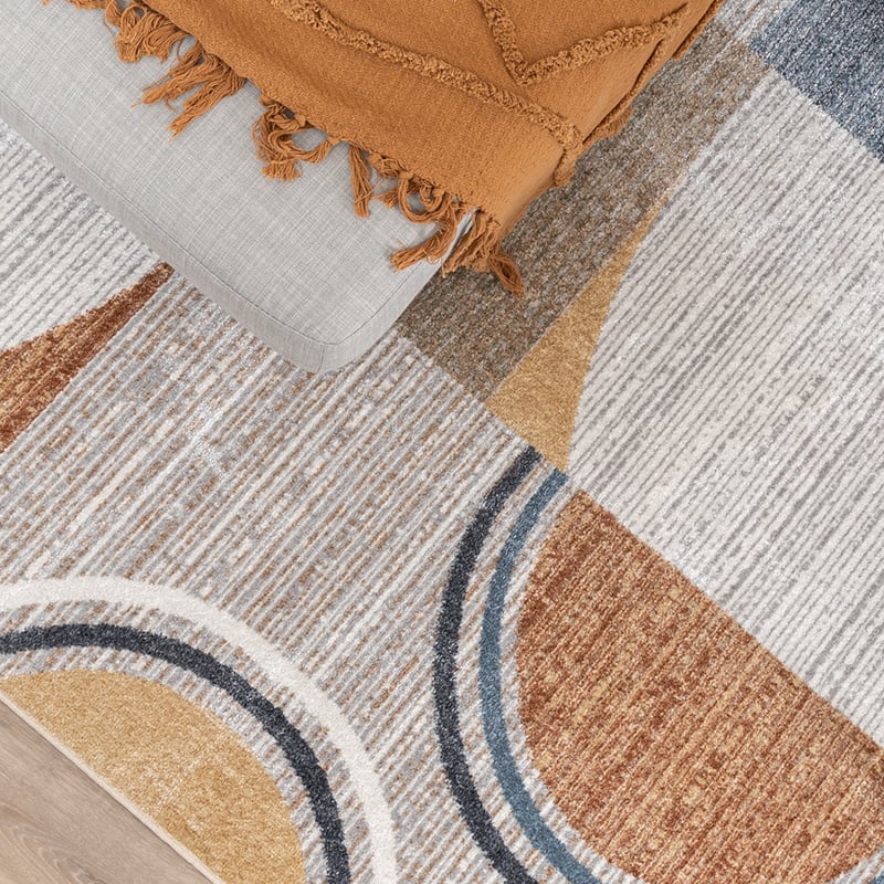 Washable Abstract Rug - Misha Blocks Multicolour