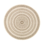 Round Jute Outdoor Rug - Nomad Aztec Cream