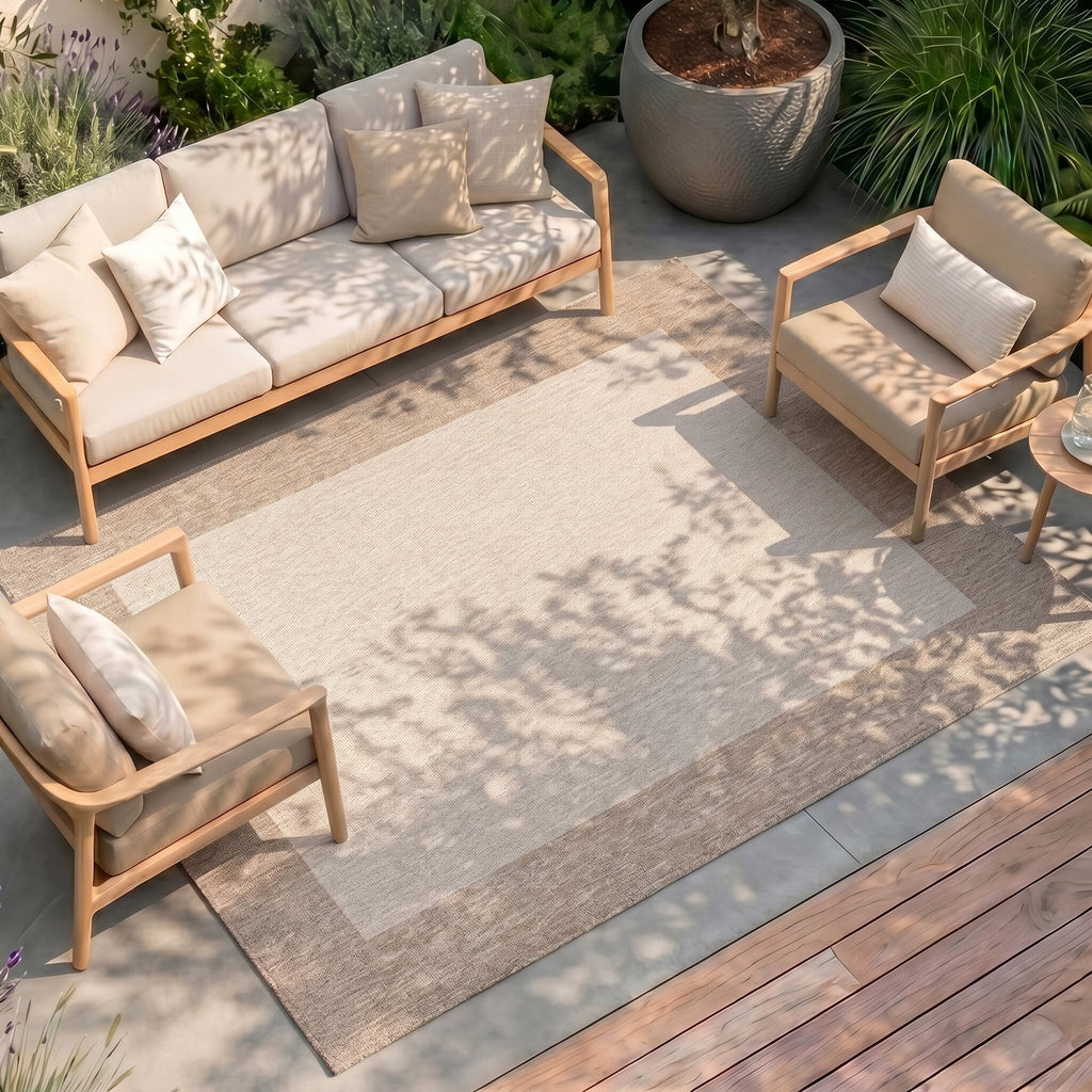 In- & Outdoor Rug – Sierra Border Cream/Beige