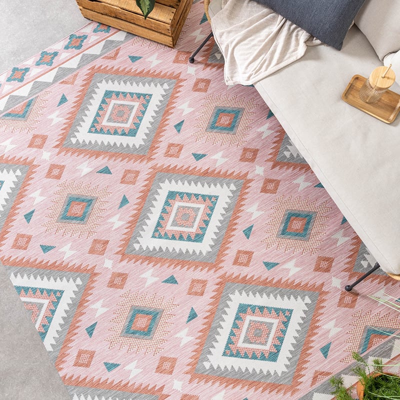Bohemian Outdoor Rug - Vedra Aztec Pink