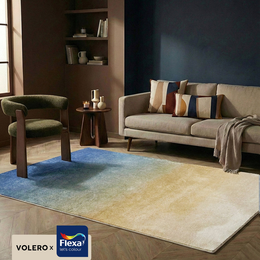 Abstract Rug – Mellow Blue/Yellow
