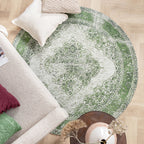 Round Vintage Rug - Admire Green