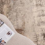 Round Abstract Rug - Xavier Brush Taupe/Grey