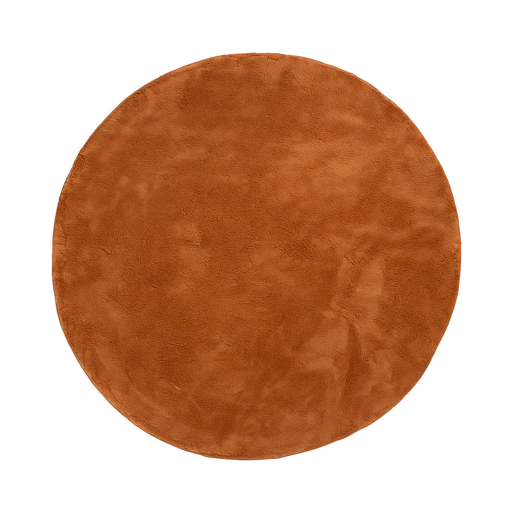 Round Low-Pile Rug – Cozy Terracotta