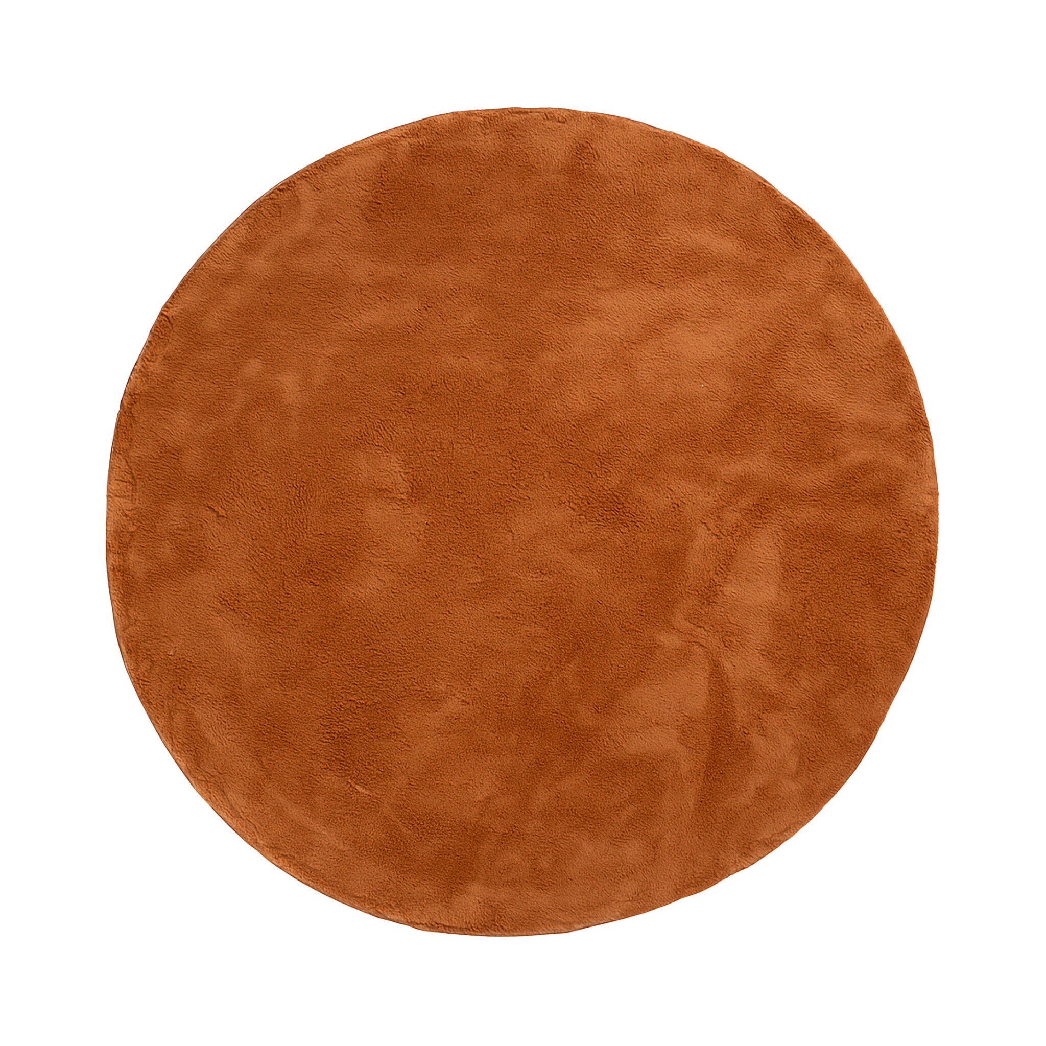 Round Low-Pile Rug – Cozy Terracotta