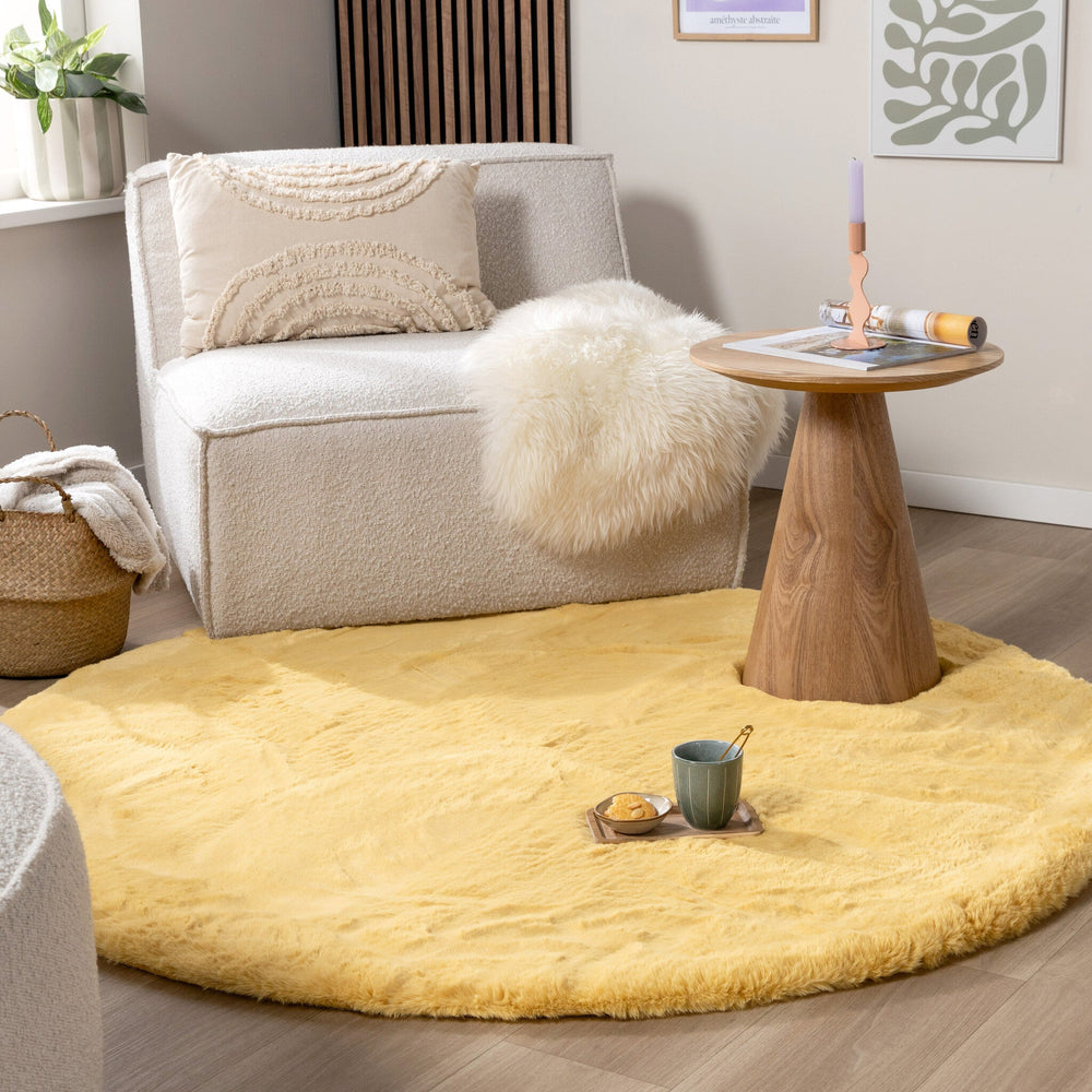 Round High Pile Rug - Comfy Supreme Yellow