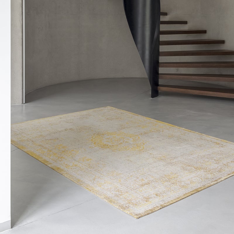 Vintage floor rug - Fading World Medallion Yellow 9062