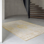 Vintage floor rug - Fading World Medallion Yellow 9062