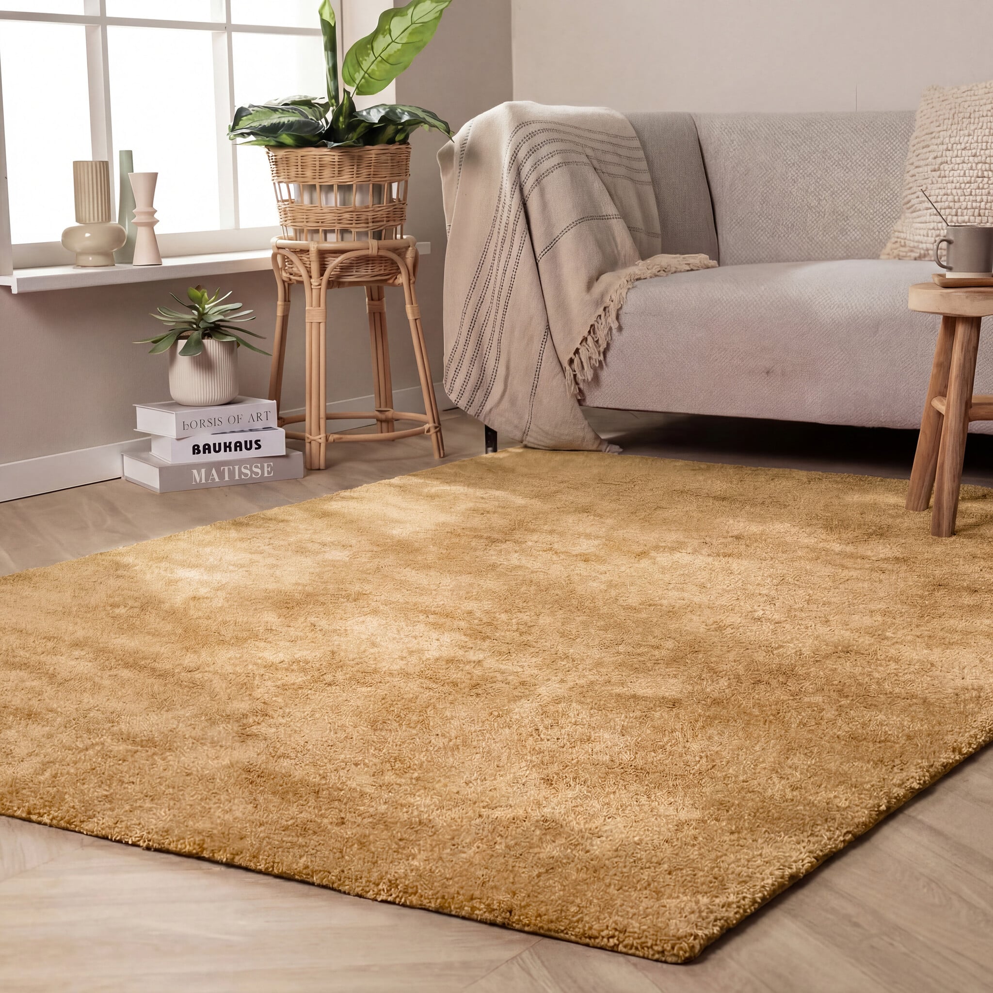 Washable Rug - Clean Ochre Yellow