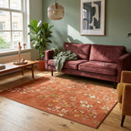 Washable rug - Misty Floral Terracotta