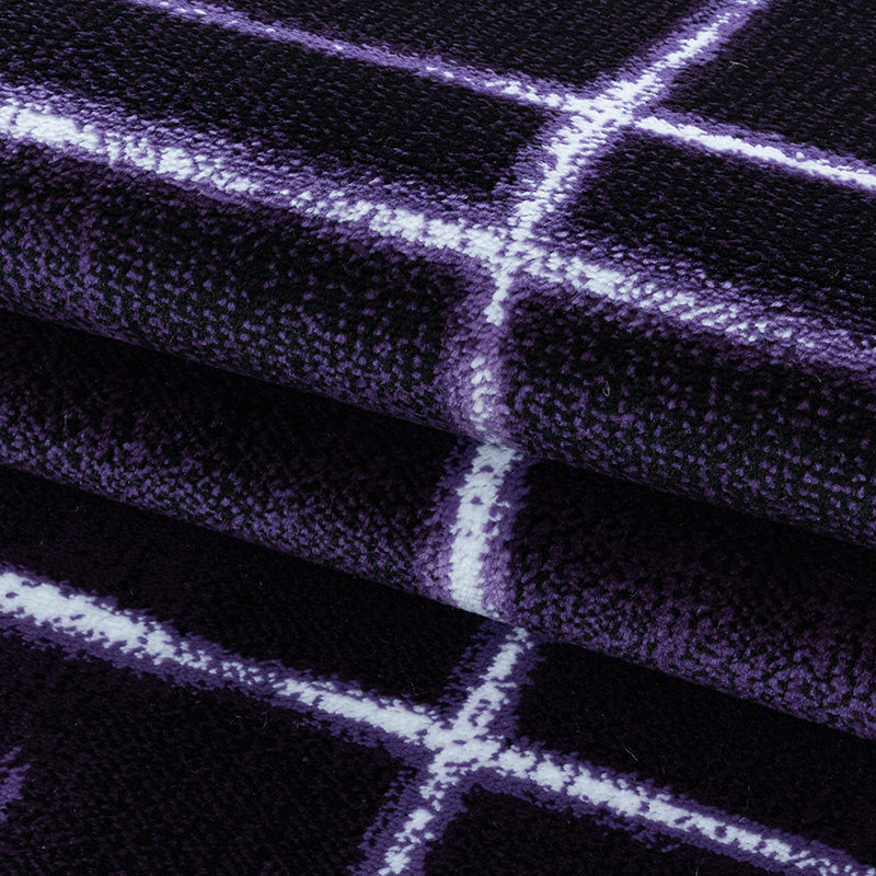 Modern floor rug - Streaky Scratch Purple/White