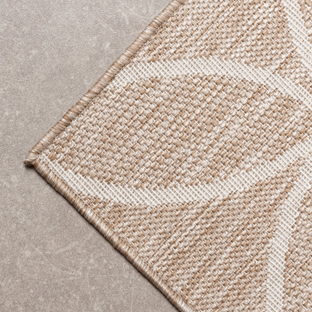 Geometric Outdoor Rug – Faro Ripple Beige
