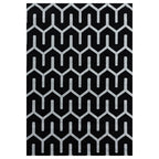 Modern Rug - Streaky Pattern Black/White