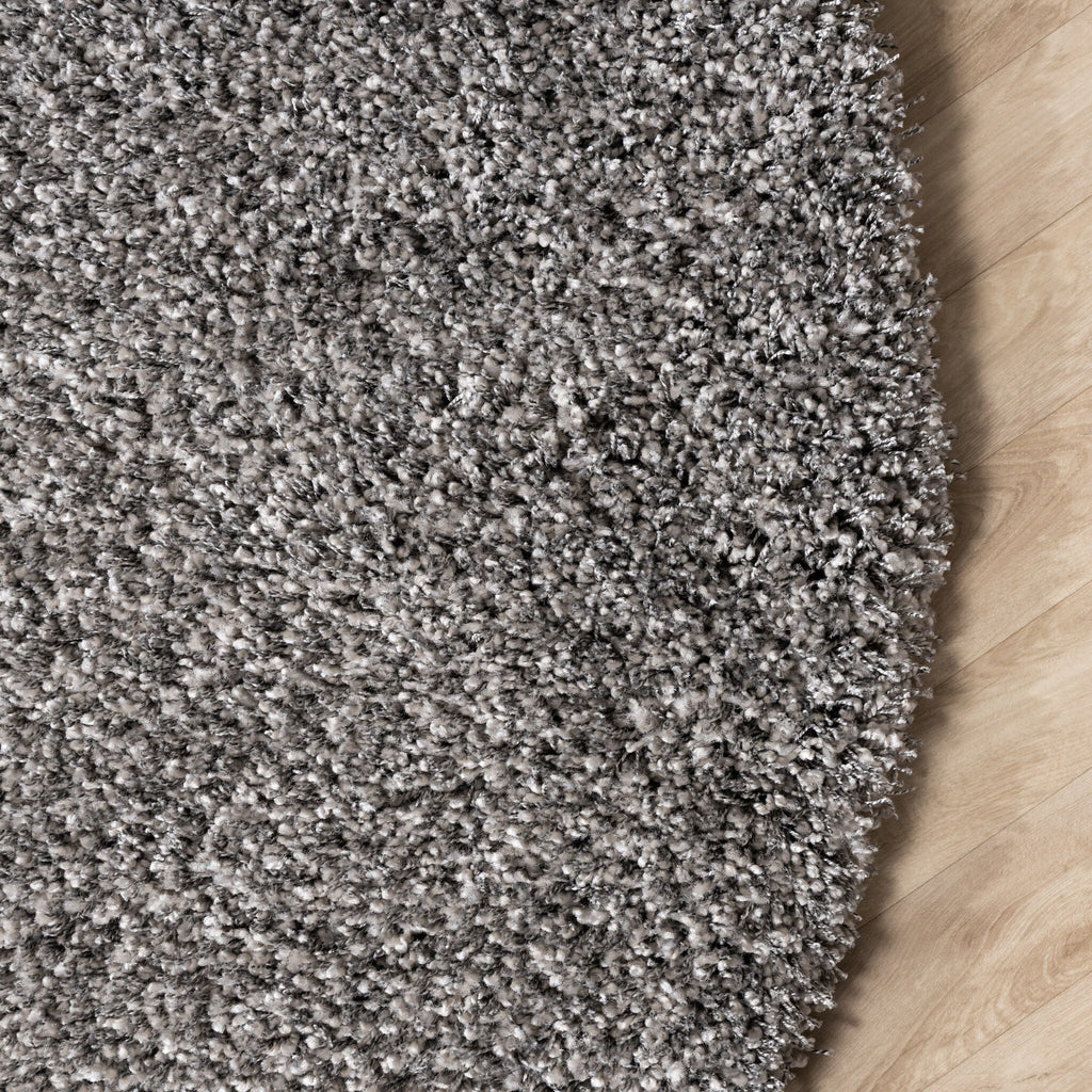Round high-pile rug - Yves Grey