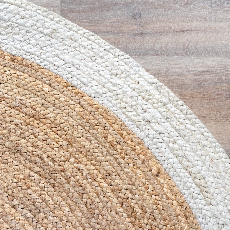 Jute Rug - Fair Round Natural/White