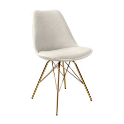 Velvet Chair Ivory - Gold Frame