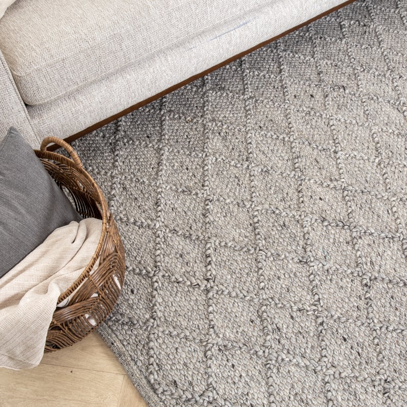 Wool Braided Rug - Knit Grey