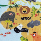 Children's Floor Rug - Pleun World Map Blue