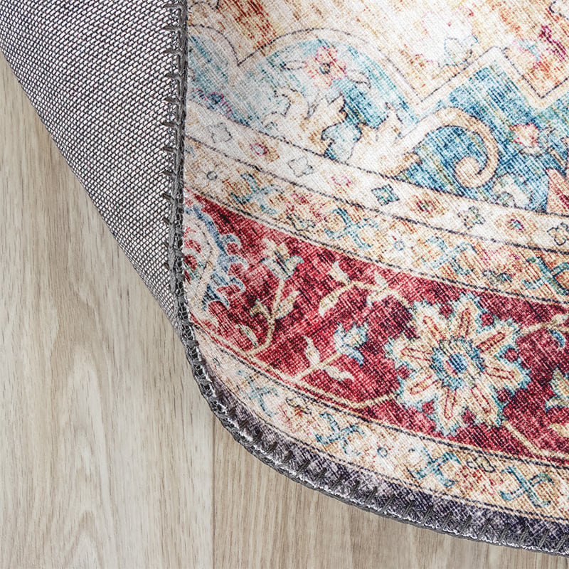 Round Vintage Rug - Azara Blue/Red