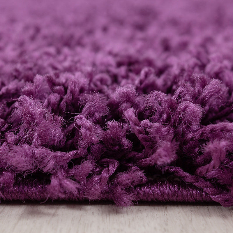 Round high-pile floor rug - Sade Lilac