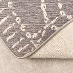 Round Modern Outdoor Rug - Porto Aztec Light Gray