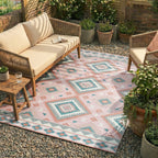 Bohemian Outdoor Rug - Vedra Aztec Pink
